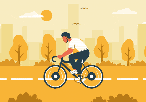 A man riding a bicycle